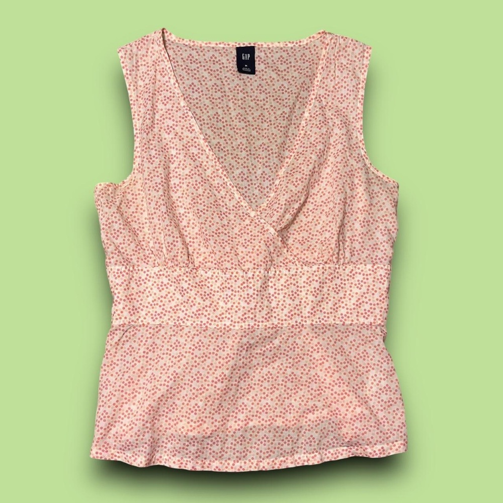 Y2K Gap Polka Dot Cotton Babydoll Top Size Medium Twee Coquette Downtown Girl